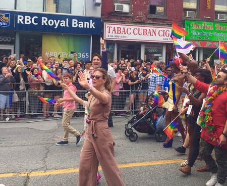 Justin and Sophie Trudeau at Toronto Pride in 2019
