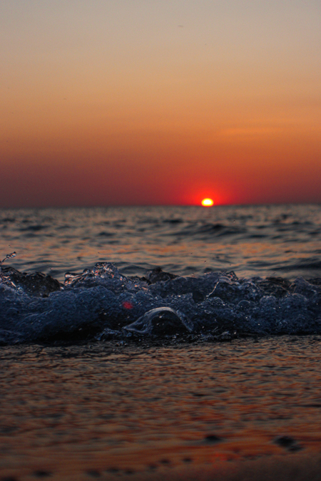 Sunset Through The Waves