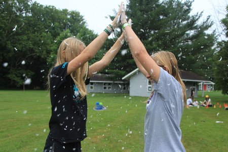 Kesem at Ball State - Shaving Cream High Five