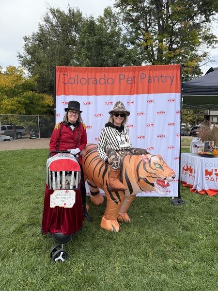 Mr Buddy as World's Oldest, Most Dangerous Lion with his Ringmaster and Handler Riding a Tiger