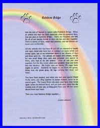 The Rainbow Bridge a Tribute............